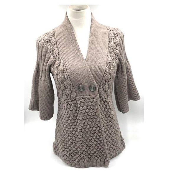 Design History Gray Knit Sweater Top 3/4 Sleeve - Picture 3 of 13